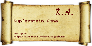 Kupferstein Anna névjegykártya