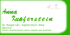 anna kupferstein business card